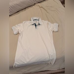 Oakley White Polo Shirt with Blue Accents